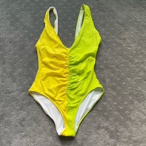 SOLID & STRIPED Yellow One Piece Swimsuit